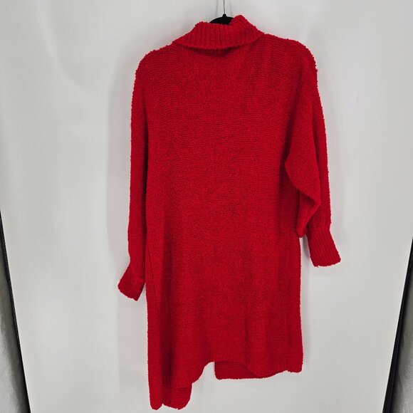 Sideffects vintage Medium Red chunky knit longline open front sweater cardigan - Picture 9 of 10